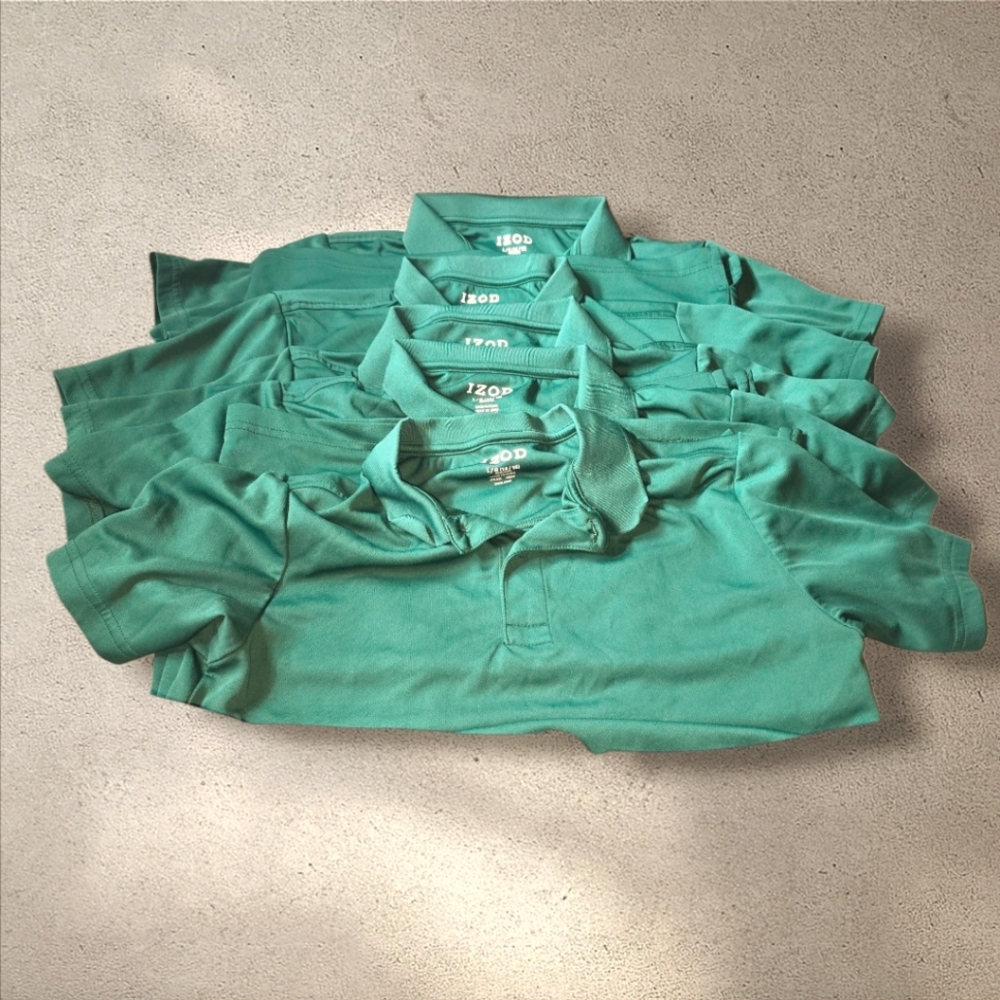 IZOD Green Polo Shirts - 5 unds.